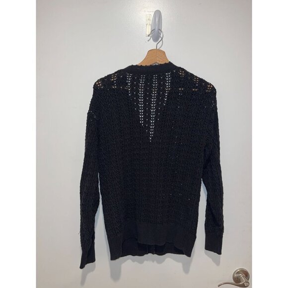 ARITZIA Wilfred Black Crochet Knit Button-Up Cardigan Sweater XS - Picture 5 of 8